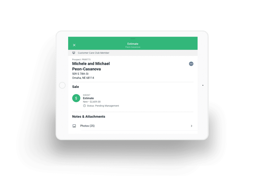 mock estimate for solutionview