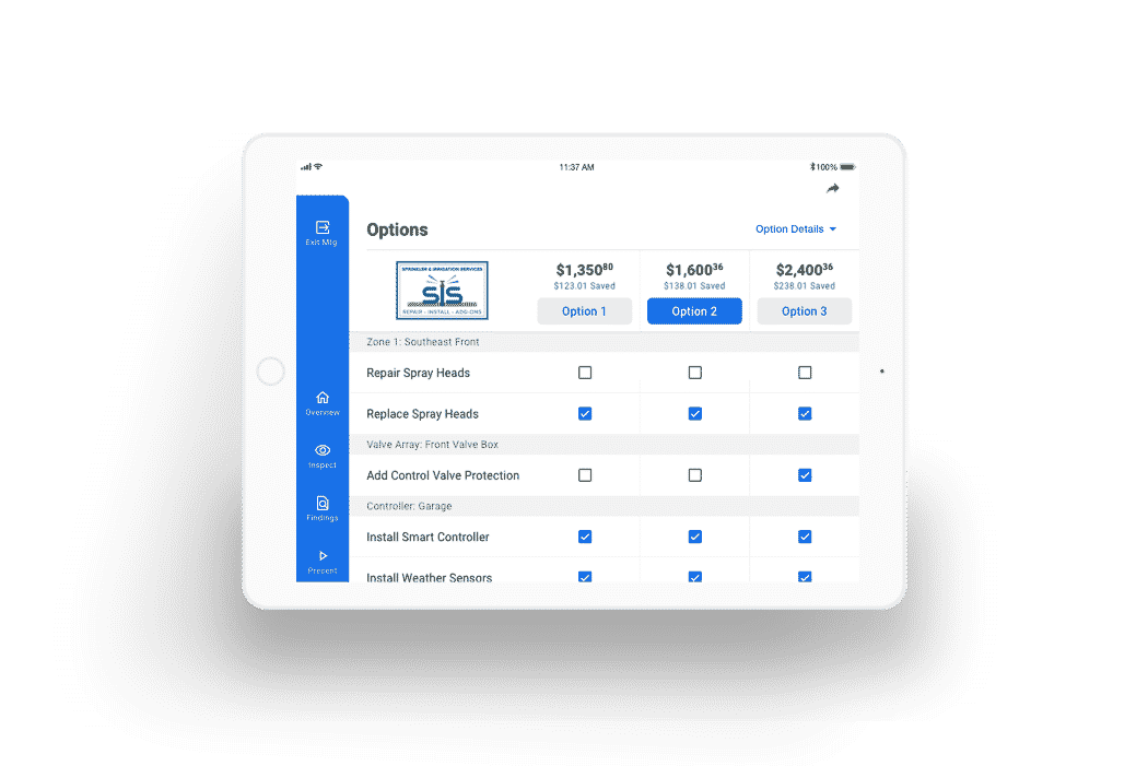 mock options for solutionview